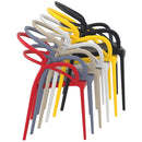 Compamia Mila Dining Arm Chair Black/White/Dark Gray/Dove Gray/Red/Yellow Set of 2