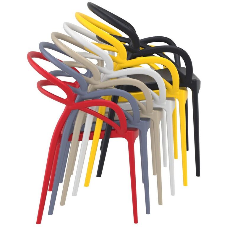 Compamia Mila Dining Arm Chair Black/White/Dark Gray/Dove Gray/Red/Yellow Set of 2