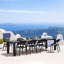 Compamia Sunset Extendable Dining Set 9 Piece In Black/Dark Gray/Taupe/White