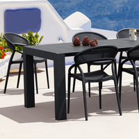 Compamia Sunset Extendable Dining Set 9 Piece In Black/Dark Gray/Taupe/White