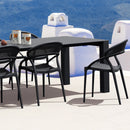 Compamia Sunset Extendable Dining Set 9 Piece In Black/Dark Gray/Taupe/White