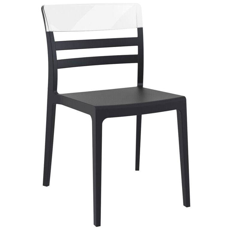 Compamia Moon Dining Chair White Transparent Clear/Glossy White/Red/Amber- Set of Tgwo