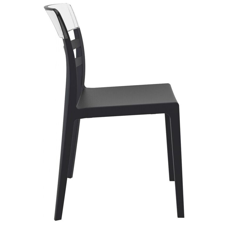 Compamia Moon Dining Chair White Transparent Clear/Glossy White/Red/Amber- Set of Tgwo