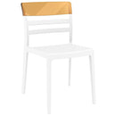 Compamia Moon Dining Chair White Transparent Clear/Glossy White/Red/Amber- Set of Tgwo