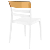 Compamia Moon Dining Chair White Transparent Clear/Glossy White/Red/Amber- Set of Tgwo