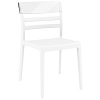 Compamia Moon Dining Chair White Transparent Clear/Glossy White/Red/Amber- Set of Tgwo
