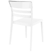 Compamia Moon Dining Chair White Transparent Clear/Glossy White/Red/Amber- Set of Tgwo