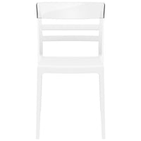 Compamia Moon Dining Chair White Transparent Clear/Glossy White/Red/Amber- Set of Tgwo