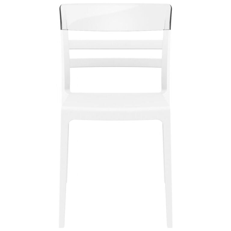 Compamia Moon Dining Chair White Transparent Clear/Glossy White/Red/Amber- Set of Tgwo