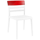 Compamia Moon Dining Chair White Transparent Clear/Glossy White/Red/Amber- Set of Tgwo