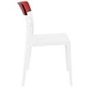 Compamia Moon Dining Chair White Transparent Clear/Glossy White/Red/Amber- Set of Tgwo