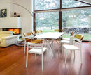 Compamia Moon Dining Chair White Transparent Clear/Glossy White/Red/Amber- Set of Tgwo