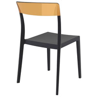 Compamia Flash Dining Chair White Transparent Clear/Glossy White/Red/Amber- Set of Two