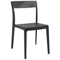 Compamia Flash Dining Chair White Transparent Clear/Glossy White/Red/Amber- Set of Two