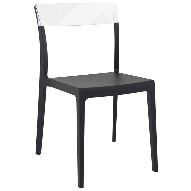 Compamia Flash Dining Chair White Transparent Clear/Glossy White/Red/Amber- Set of Two