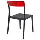 Compamia Flash Dining Chair White Transparent Clear/Glossy White/Red/Amber- Set of Two
