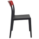 Compamia Flash Dining Chair White Transparent Clear/Glossy White/Red/Amber- Set of Two