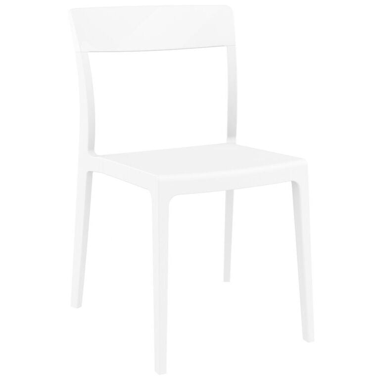 Compamia Flash Dining Chair White Transparent Clear/Glossy White/Red/Amber- Set of Two