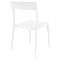 Compamia Flash Dining Chair White Transparent Clear/Glossy White/Red/Amber- Set of Two