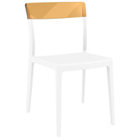 Compamia Flash Dining Chair White Transparent Clear/Glossy White/Red/Amber- Set of Two