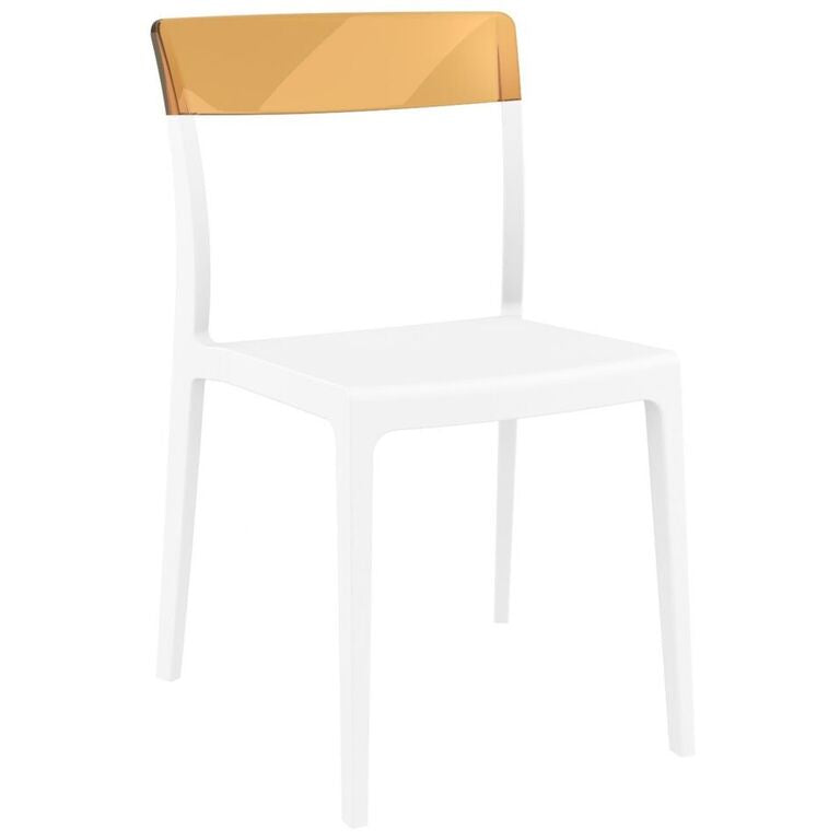 Compamia Flash Dining Chair White Transparent Clear/Glossy White/Red/Amber- Set of Two