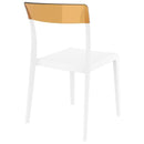 Compamia Flash Dining Chair White Transparent Clear/Glossy White/Red/Amber- Set of Two