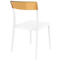 Compamia Flash Dining Chair White Transparent Clear/Glossy White/Red/Amber- Set of Two