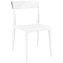 Compamia Flash Dining Chair White Transparent Clear/Glossy White/Red/Amber- Set of Two