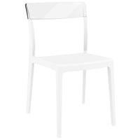 Compamia Flash Dining Chair White Transparent Clear/Glossy White/Red/Amber- Set of Two
