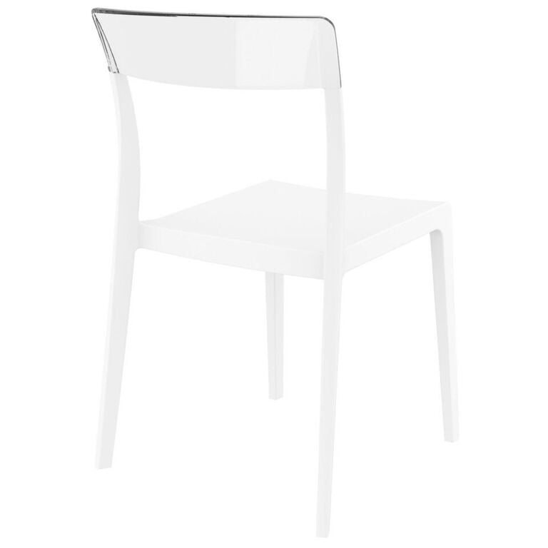 Compamia Flash Dining Chair White Transparent Clear/Glossy White/Red/Amber- Set of Two