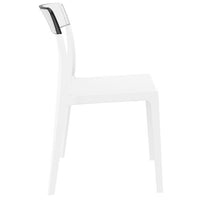 Compamia Flash Dining Chair White Transparent Clear/Glossy White/Red/Amber- Set of Two