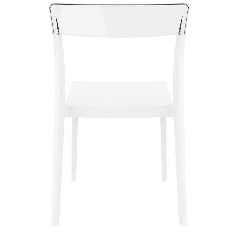 Compamia Flash Dining Chair White Transparent Clear/Glossy White/Red/Amber- Set of Two