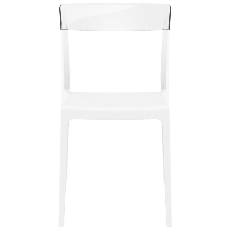 Compamia Flash Dining Chair White Transparent Clear/Glossy White/Red/Amber- Set of Two