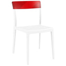 Compamia Flash Dining Chair White Transparent Clear/Glossy White/Red/Amber- Set of Two
