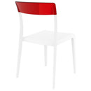 Compamia Flash Dining Chair White Transparent Clear/Glossy White/Red/Amber- Set of Two