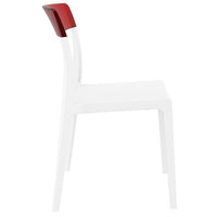 Compamia Flash Dining Chair White Transparent Clear/Glossy White/Red/Amber- Set of Two