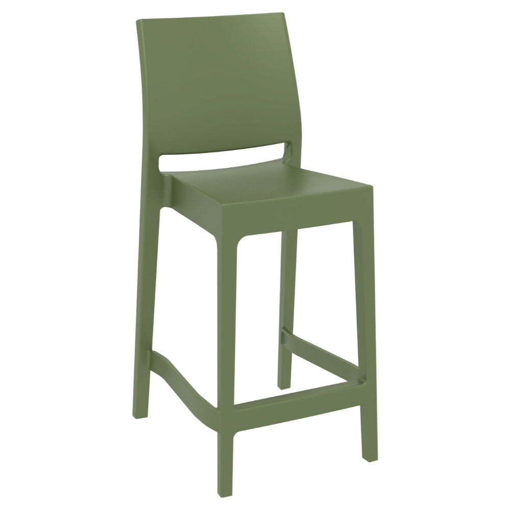 Compamia Maya Resin Counter Stool White/Black/Dark Gray/Dove Gray/Olive Green- Set of Two