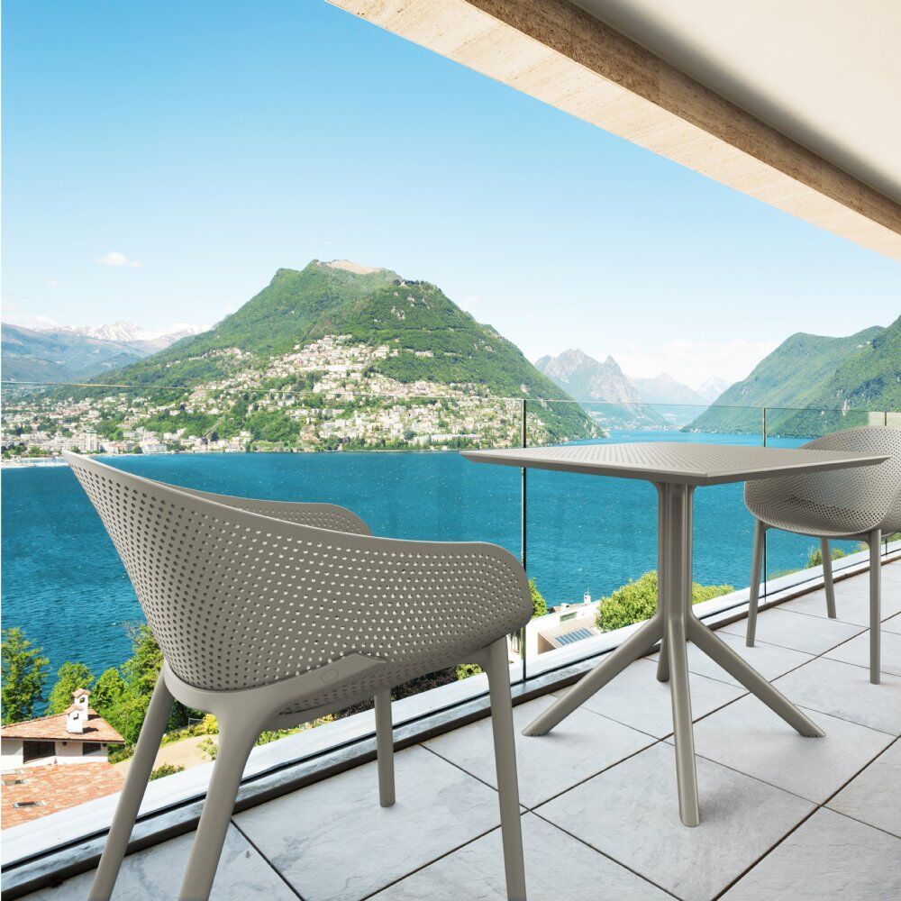 Compamia Sky Square Outdoor Lounge Table Black/White/Dark Gray, Dove Gray, Olive Green/White