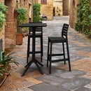 Compamia Sky Ares Square Bar Set with 2 Barstools Black/Dark Gray/Taupe/White
