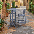 Compamia Sky Ares Square Bar Set with 2 Barstools Black/Dark Gray/Taupe/White