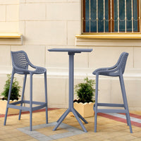 Compamia Sky Air Square Bar Set with 2 Barstools Black/Dark Gray/Taupe/White