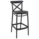 Compamia Sky Cross Square Bar Set with 2 Barstools  in Black/Dark Gray/Taupe/White/Olive Green