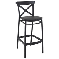 Compamia Sky Cross Square Bar Set with 2 Barstools  in Black/Dark Gray/Taupe/White/Olive Green