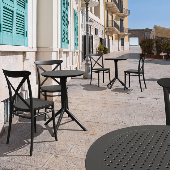 Compamia Sky Round Folding Table 24 inch Black/Taupe/Dark Grey/Olive Green/White