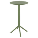 Compamia Sky Round Folding Bar Table 24 inch Black/Dark Gray/Taupe/Olive Green/White