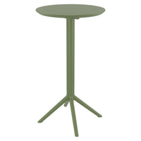 Compamia Sky Round Folding Bar Table 24 inch Black/Dark Gray/Taupe/Olive Green/White