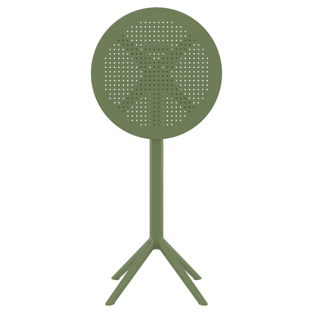 Compamia Sky Round Folding Bar Table 24 inch Black/Dark Gray/Taupe/Olive Green/White