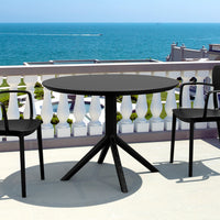 Compamia Sky Round Folding Table 42 inch Black/Dark Gray/Taupe/Olive Green/White