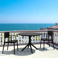 Compamia Sky Round Folding Table 42 inch Black/Dark Gray/Taupe/Olive Green/White