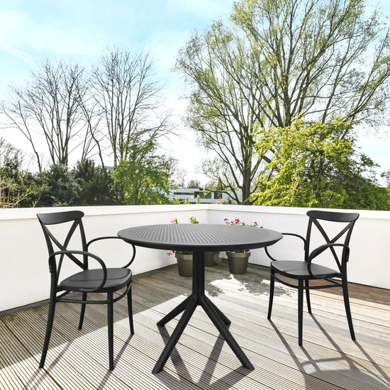 Compamia Sky Round Folding Table 42 inch Black/Dark Gray/Taupe/Olive Green/White